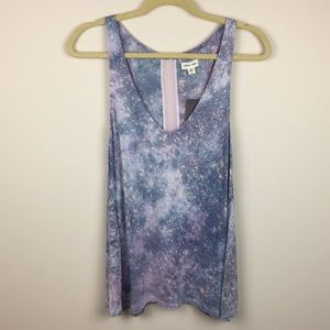 Silence + Noise - Chiffon-Inset V-Neck Tank Top